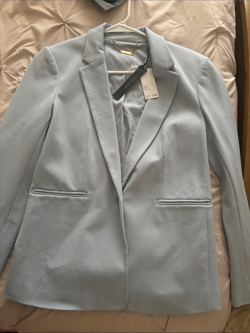 Tahari Womens Light Blue Tailored Blazer